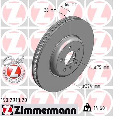 Brake Disc - 150.2913.20 ZIMMERMANN