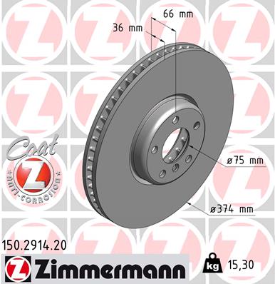Brake Disc - 150.2914.20 ZIMMERMANN