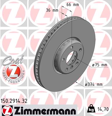 Brake Disc - 150.2914.32 ZIMMERMANN