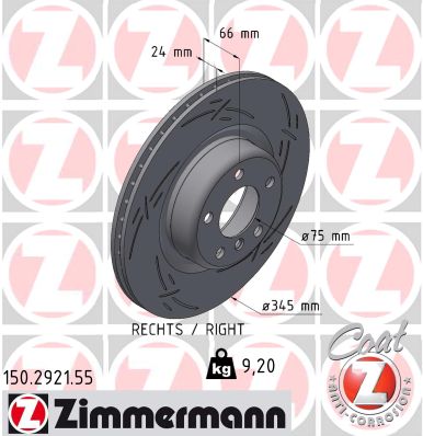 Тормозной диск - 150.2921.55 ZIMMERMANN