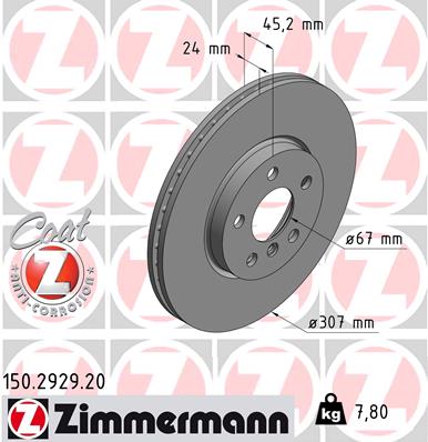 Brake Disc - 150.2929.20 ZIMMERMANN