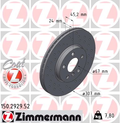 Brake Disc - 150.2929.52 ZIMMERMANN