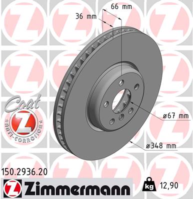 Brake Disc - 150.2936.20 ZIMMERMANN