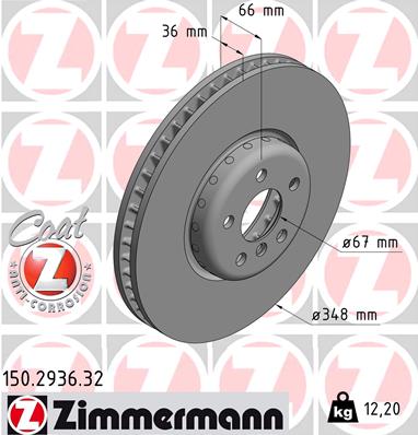 Brake Disc - 150.2936.32 ZIMMERMANN
