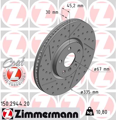 Brake Disc - 150.2944.20 ZIMMERMANN