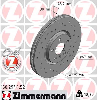 Brake Disc - 150.2944.52 ZIMMERMANN