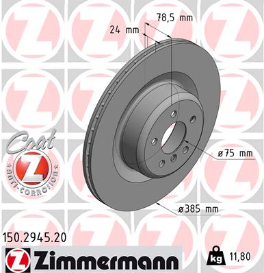 Brake Disc - 150.2945.20 ZIMMERMANN