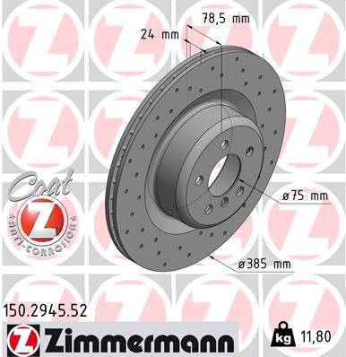 Brake Disc - 150.2945.52 ZIMMERMANN