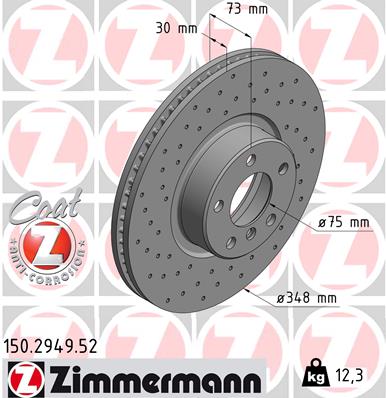 Brake Disc - 150.2949.52 ZIMMERMANN