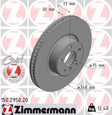 stabdžių diskas - 150.2950.20 ZIMMERMANN