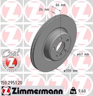 Brake Disc - 150.2951.20 ZIMMERMANN