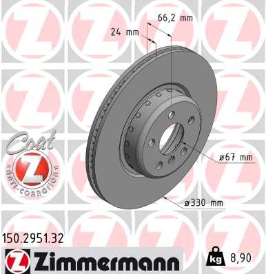 Brake Disc - 150.2951.32 ZIMMERMANN