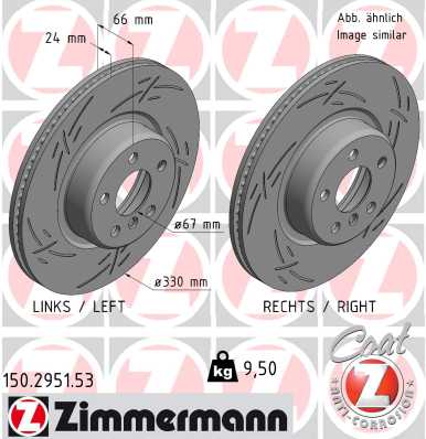 Brake Disc - 150.2951.53 ZIMMERMANN