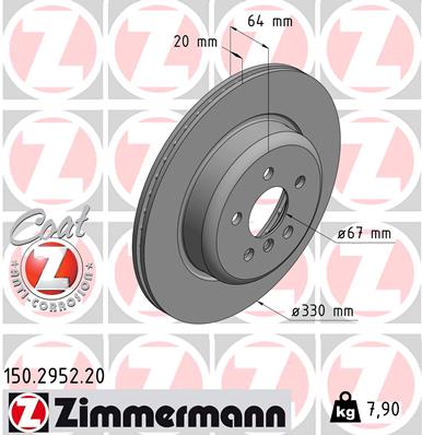 Brake Disc - 150.2952.20 ZIMMERMANN