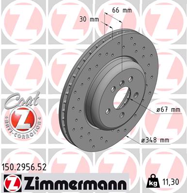 Brake Disc - 150.2956.52 ZIMMERMANN