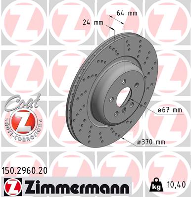 Brake Disc - 150.2960.20 ZIMMERMANN