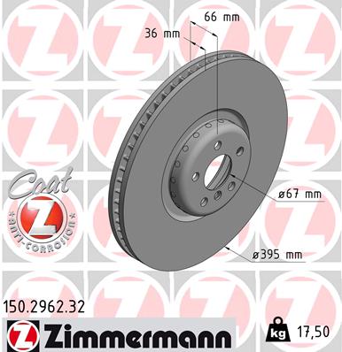 Brake Disc - 150.2962.32 ZIMMERMANN