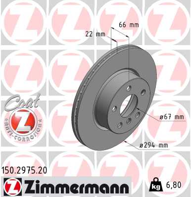 Brake Disc - 150.2975.20 ZIMMERMANN