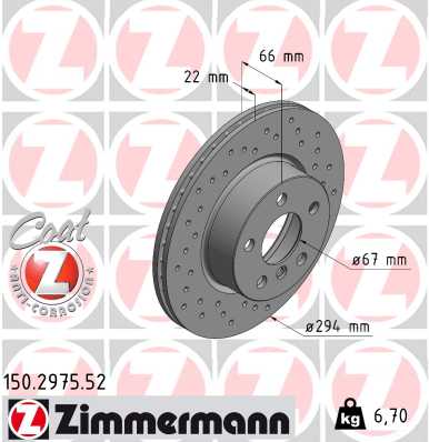 Brake Disc - 150.2975.52 ZIMMERMANN