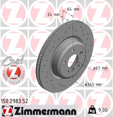 Brake Disc - 150.2983.52 ZIMMERMANN