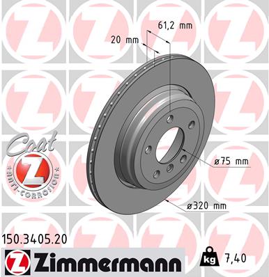 Bremsscheibe - 150.3405.20 ZIMMERMANN