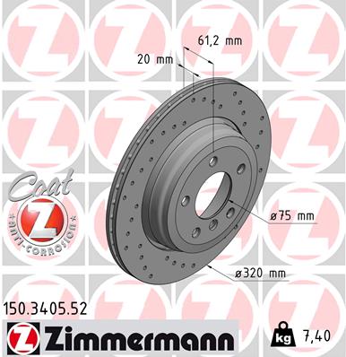 Bremsscheibe - 150.3405.52 ZIMMERMANN