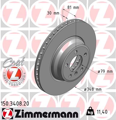 Brake Disc - 150.3408.20 ZIMMERMANN