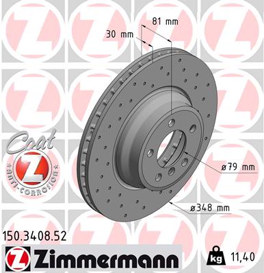 Brake Disc - 150.3408.52 ZIMMERMANN