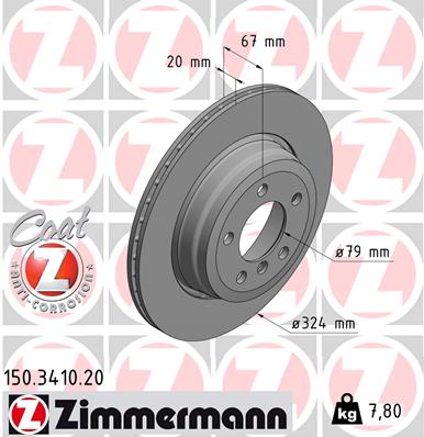 Brake Disc - 150.3410.20 ZIMMERMANN