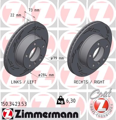 Brake Disc - 150.3423.53 ZIMMERMANN