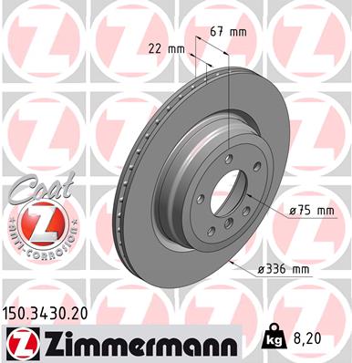 stabdžių diskas - 150.3430.20 ZIMMERMANN