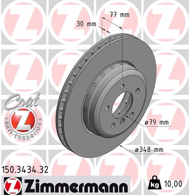 Brake Disc - 150.3434.32 ZIMMERMANN