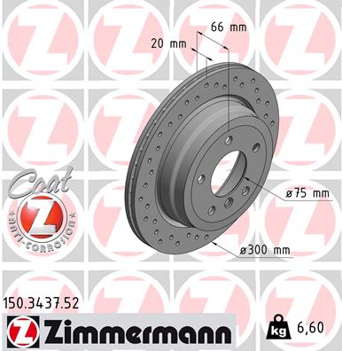 Тормозной диск - 150.3437.52 ZIMMERMANN