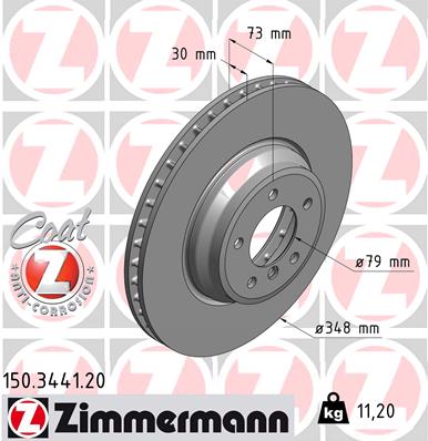 Brake Disc - 150.3441.20 ZIMMERMANN