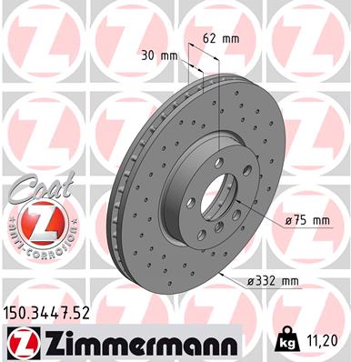 Bremsscheibe - 150.3447.52 ZIMMERMANN
