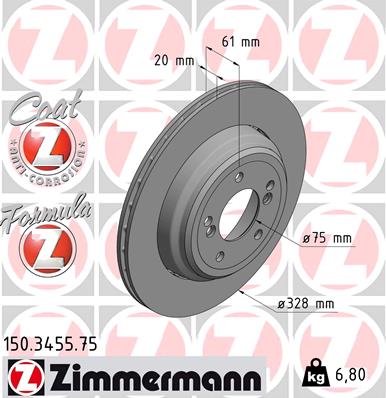 Brake Disc - 150.3455.75 ZIMMERMANN