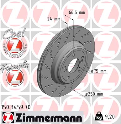 stabdžių diskas - 150.3459.70 ZIMMERMANN