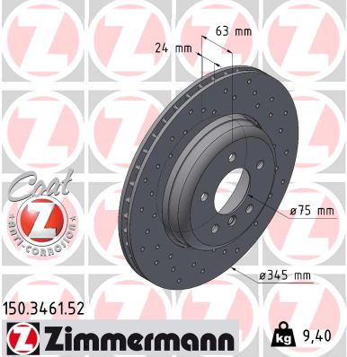 Bremsscheibe - 150.3461.52 ZIMMERMANN