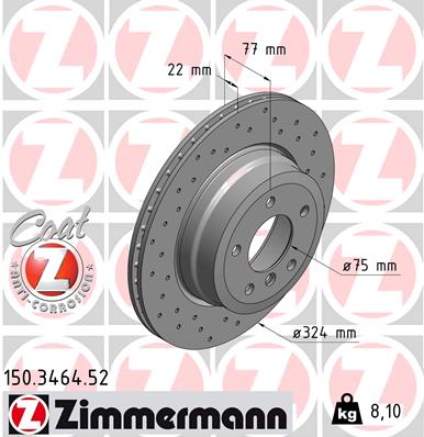 stabdžių diskas - 150.3464.52 ZIMMERMANN
