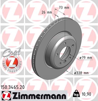 Brake Disc - 150.3465.20 ZIMMERMANN