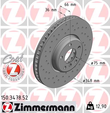 Brake Disc - 150.3478.52 ZIMMERMANN
