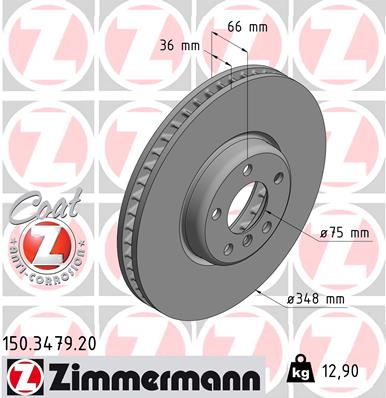 Brake Disc - 150.3479.20 ZIMMERMANN