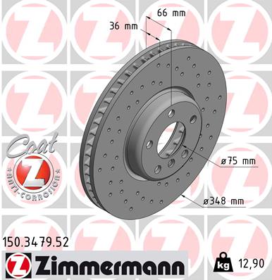 Brake Disc - 150.3479.52 ZIMMERMANN