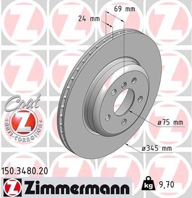 Brake Disc - 150.3480.20 ZIMMERMANN