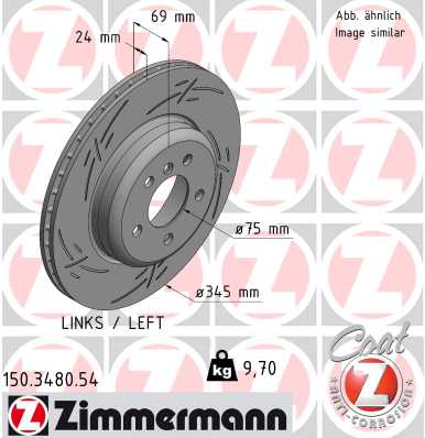 Brake Disc - 150.3480.54 ZIMMERMANN