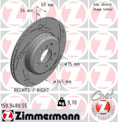 Brake Disc - 150.3480.55 ZIMMERMANN