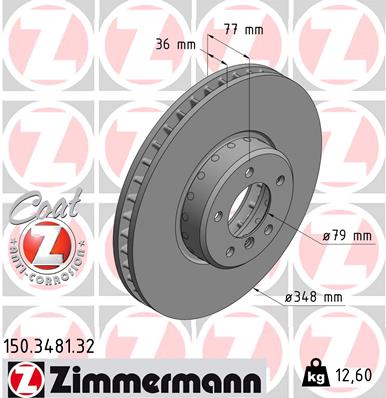 Brake Disc - 150.3481.32 ZIMMERMANN