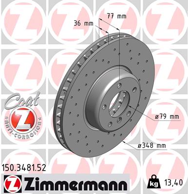 Brake Disc - 150.3481.52 ZIMMERMANN