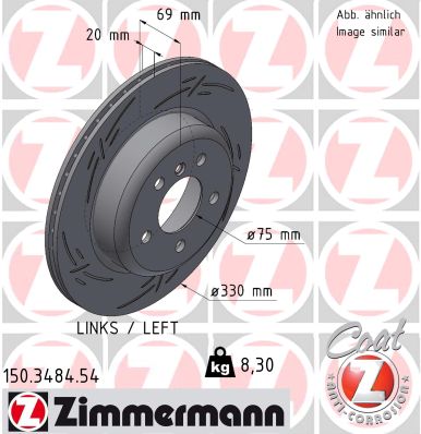 Тормозной диск - 150.3484.54 ZIMMERMANN