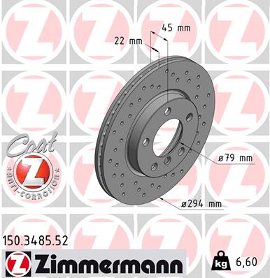 Brake Disc - 150.3485.52 ZIMMERMANN